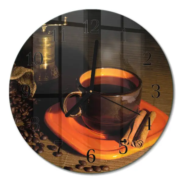 Runde wanduhr Kaffee