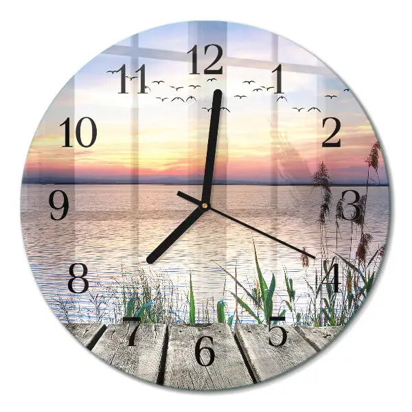 Glas wanduhr mit motiv rund See