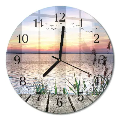 Glas wanduhr mit motiv rund See