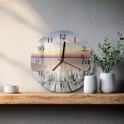 Glas wanduhr mit motiv rund See