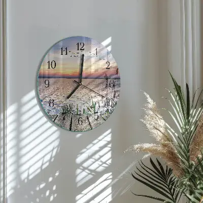 Glas wanduhr mit motiv rund See
