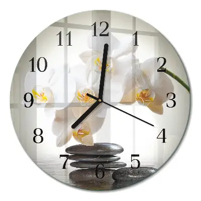 Runde wanduhr Orchidee