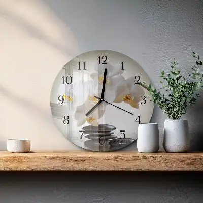 Runde wanduhr Orchidee