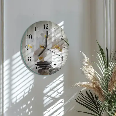 Runde wanduhr Orchidee