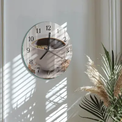 Runde wanduhr aus glas Kaffee