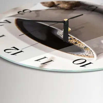Runde wanduhr aus glas Kaffee