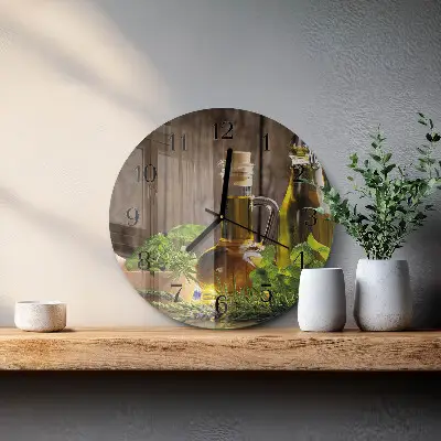 Glas wanduhr mit motiv rund Öl