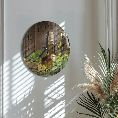 Glas wanduhr mit motiv rund Öl