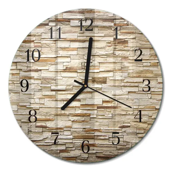 Runde wanduhr aus glas Klinker