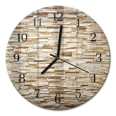 Runde wanduhr aus glas Klinker
