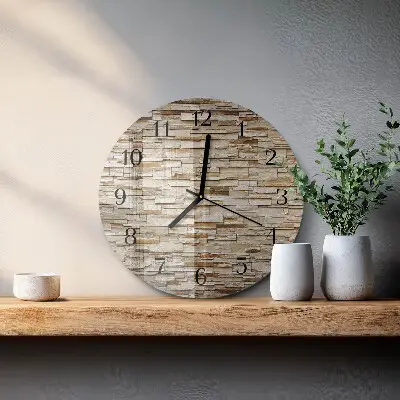 Runde wanduhr aus glas Klinker