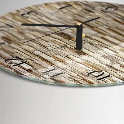Runde wanduhr aus glas Klinker