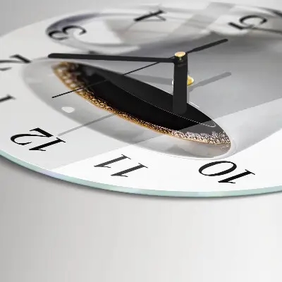 Glas wanduhr mit motiv rund Kaffee