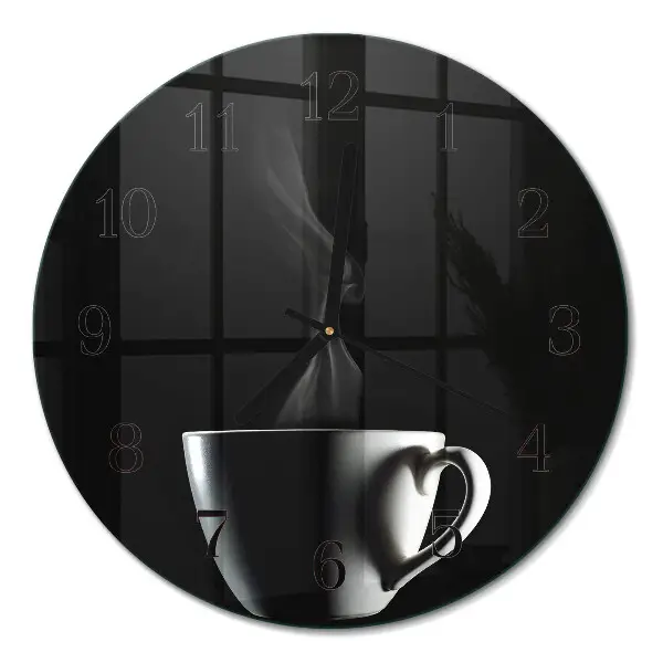 Runde wanduhr aus glas Becher