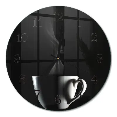 Runde wanduhr aus glas Becher