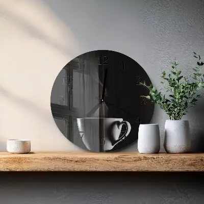 Runde wanduhr aus glas Becher