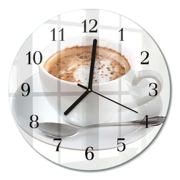 Wanduhr glas rund Kaffee