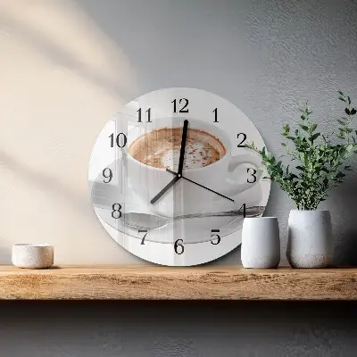 Wanduhr glas rund Kaffee