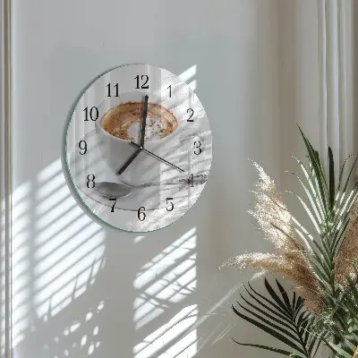 Wanduhr glas rund Kaffee