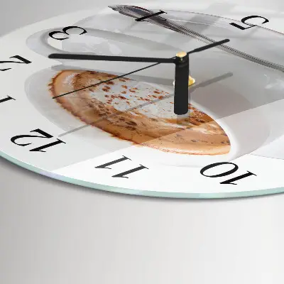 Wanduhr glas rund Kaffee