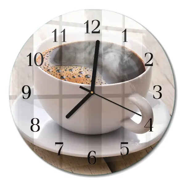 Wanduhr glas rund Kaffee