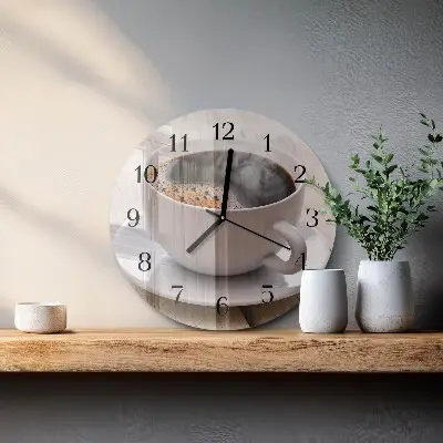 Wanduhr glas rund Kaffee
