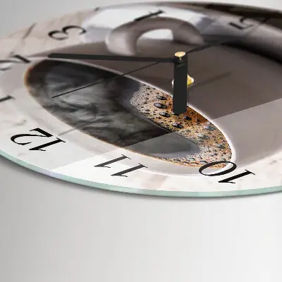 Wanduhr glas rund Kaffee
