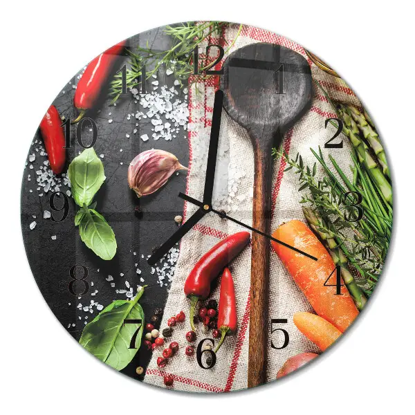 Wanduhr glas rund Gewürze