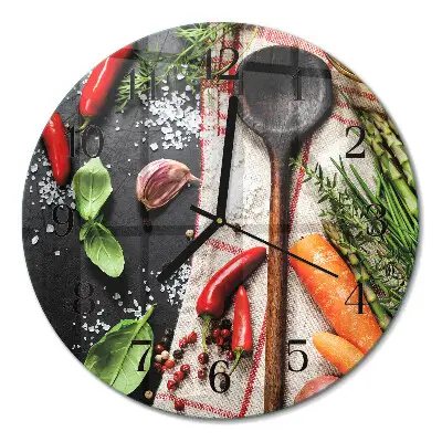 Wanduhr glas rund Gewürze