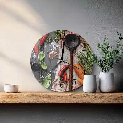 Wanduhr glas rund Gewürze