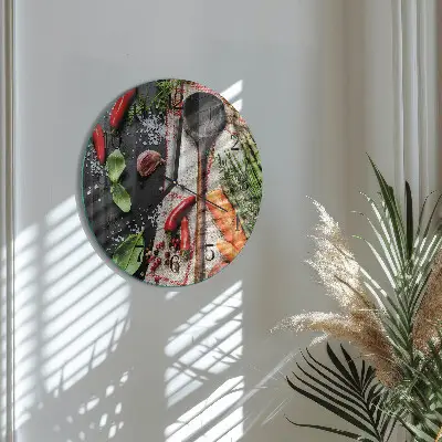Wanduhr glas rund Gewürze