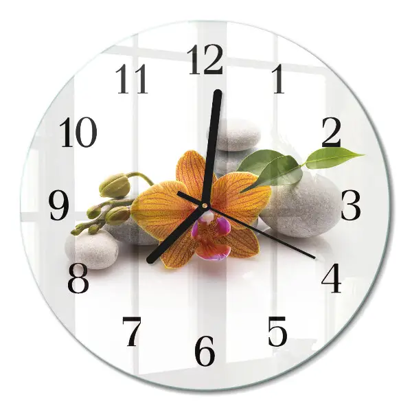 Runde wanduhr Orchidee