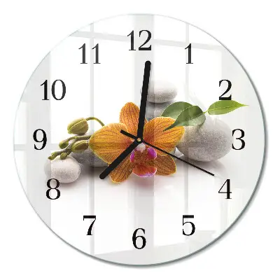 Runde wanduhr Orchidee