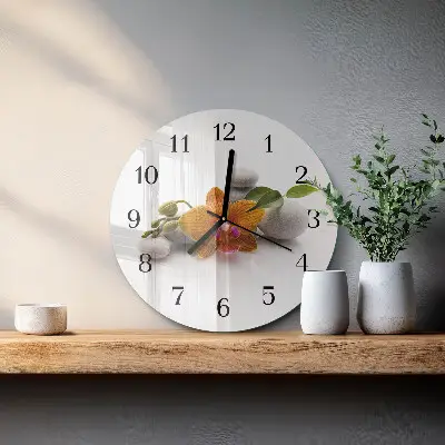 Runde wanduhr Orchidee