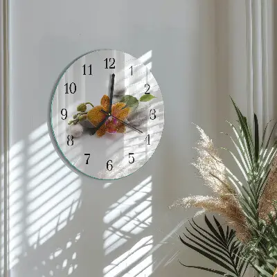 Runde wanduhr Orchidee
