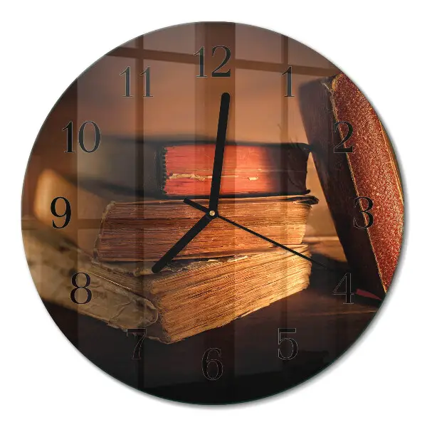 Runde wanduhr aus glas Buch