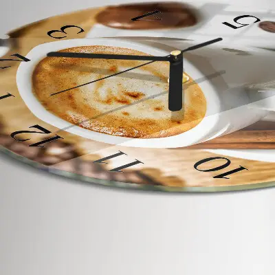 Runde wanduhr aus glas Kaffee