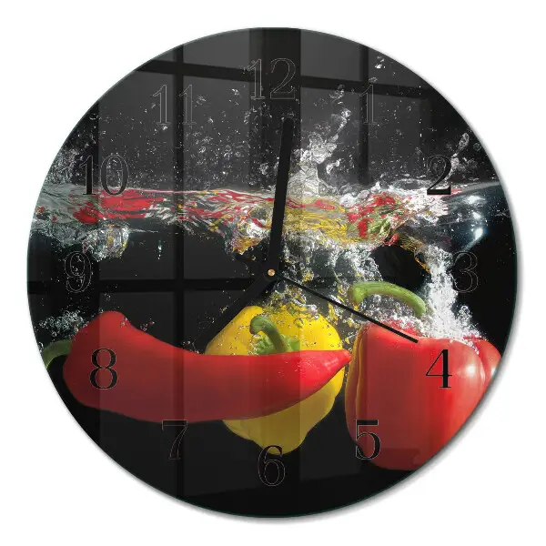 Glas wanduhr mit motiv rund Pfeffer