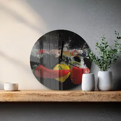 Glas wanduhr mit motiv rund Pfeffer