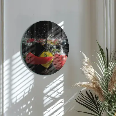 Glas wanduhr mit motiv rund Pfeffer