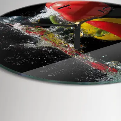 Glas wanduhr mit motiv rund Pfeffer