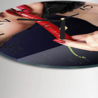 Glas wanduhr mit motiv rund Chili-Pfeffer