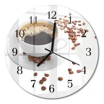 Wanduhr glas rund Kaffee