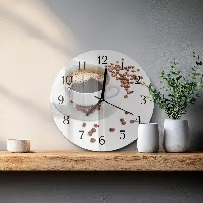 Wanduhr glas rund Kaffee