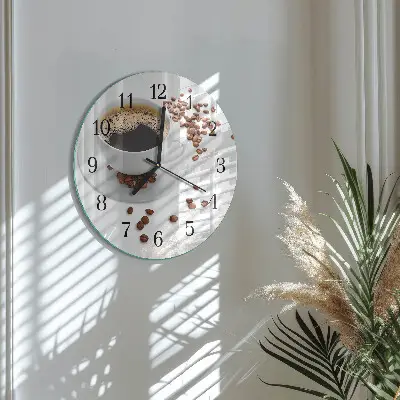 Wanduhr glas rund Kaffee