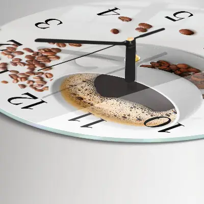 Wanduhr glas rund Kaffee