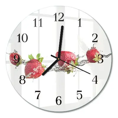 Runde wanduhr Erdbeeren in Wasser