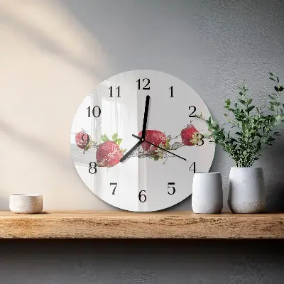 Runde wanduhr Erdbeeren in Wasser