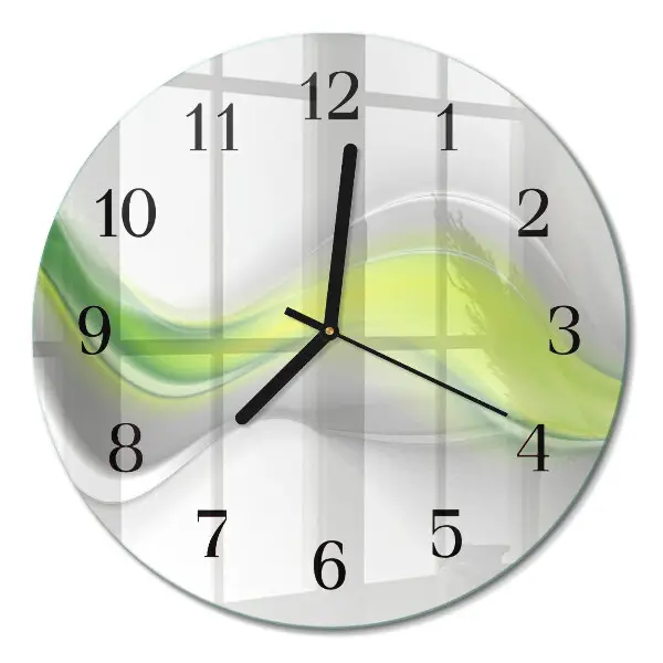 Runde wanduhr aus glas Farbwellen