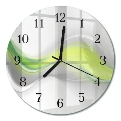 Runde wanduhr aus glas Farbwellen